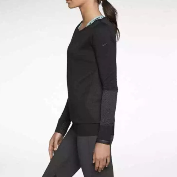 Nike Dri-Fit Epic Knit Crew Running Top Women's Size XS Black Gray - Picture 2 of 13